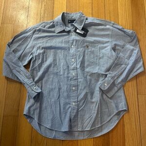 Ralph Lauren NEW Men’s Oxford Size Medium 100% Cotton Blue Button Front